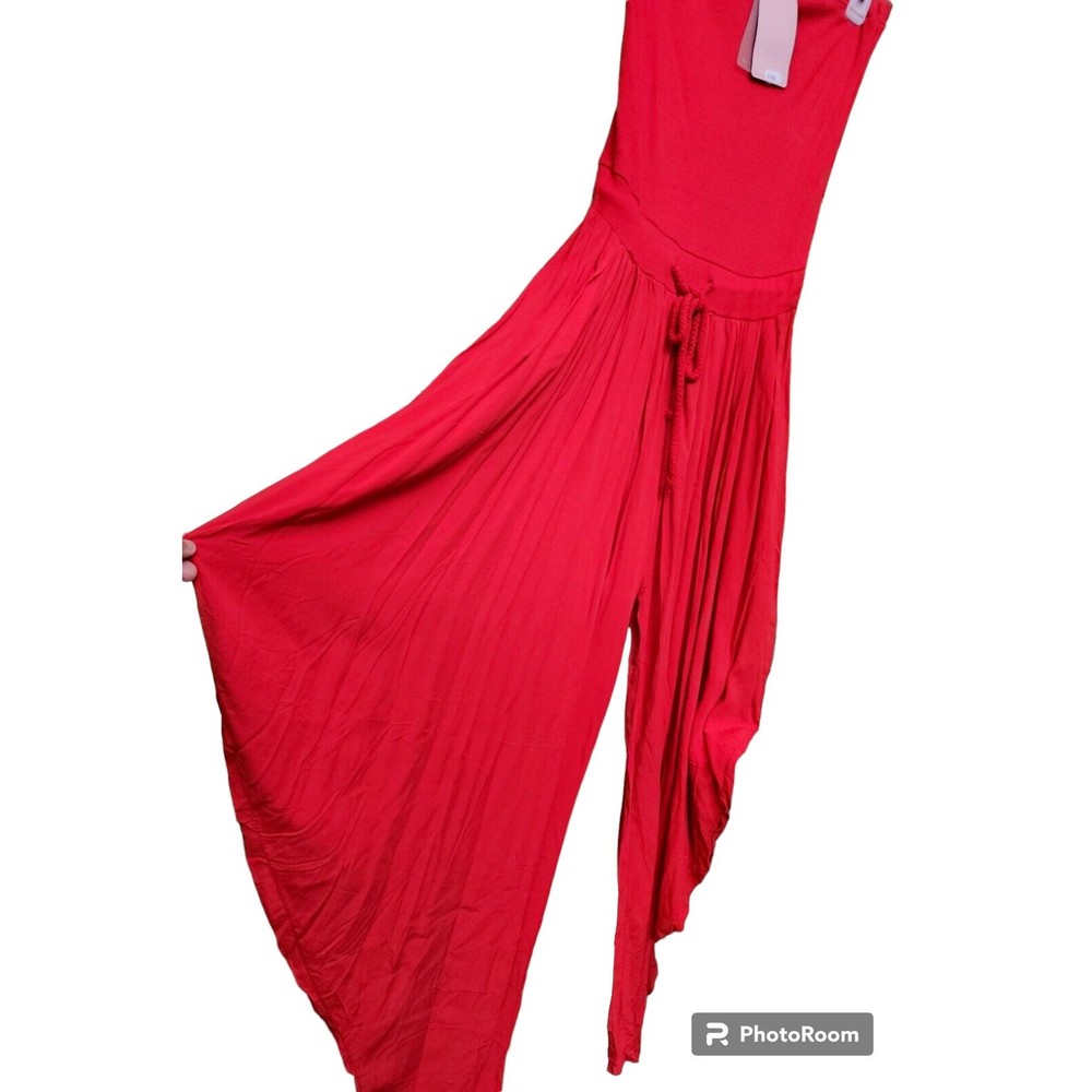 Italian Strapless Jumpsuit NEW by Obsession Size XL-1X Lagenlook Boho Red SEXY